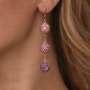 Fun Pink and Purple Dangle Earrings